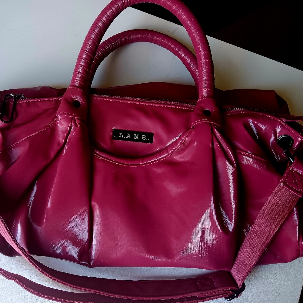 L.A.M.B. Burgundy Purse Shoulder Bag Very Roomy! - Picture 3 of 8